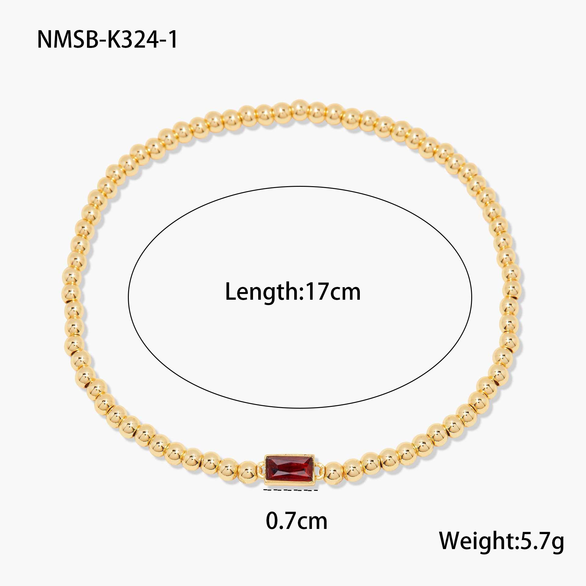 GEMCHIC Women s Stainless Steel 18K Gold Plated Birthstone Cubic Zirconia Beaded Bracelet