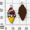 12 Colorful Resin Ice Cream Cone Charms for DIY Jewelry
