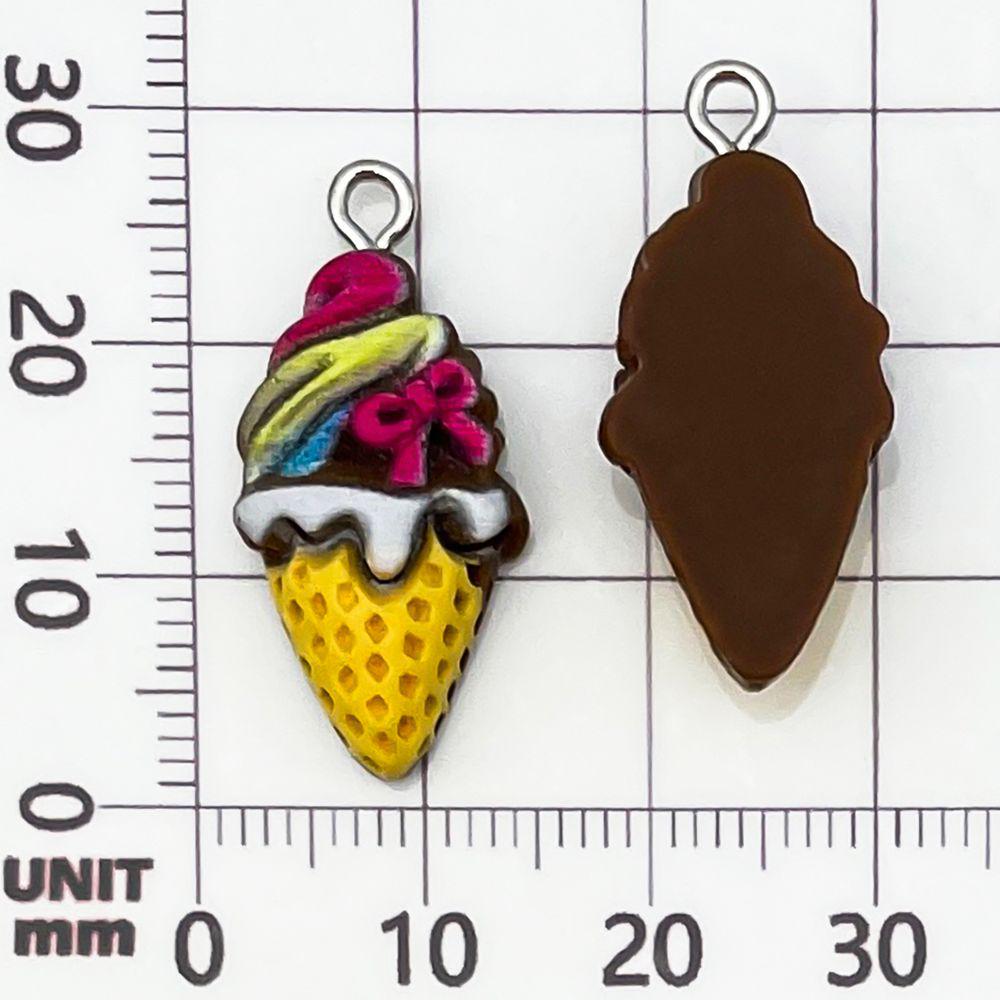 12 Colorful Resin Ice Cream Cone Charms for DIY Jewelry