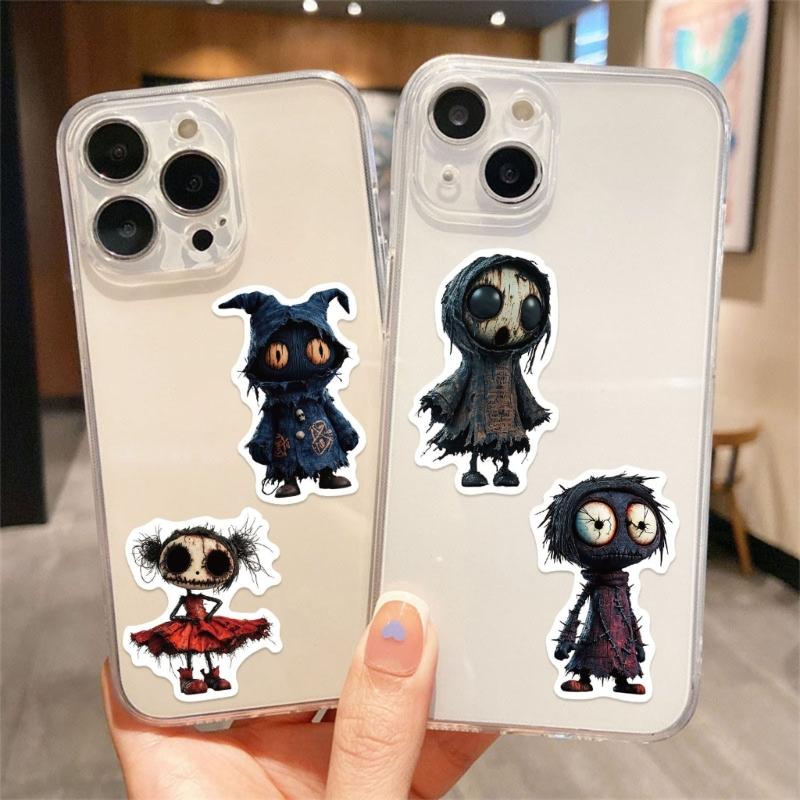Pack Of 50 Spooky Character Stickers Reusable Adhesive For Device Customization Party Theme Decals