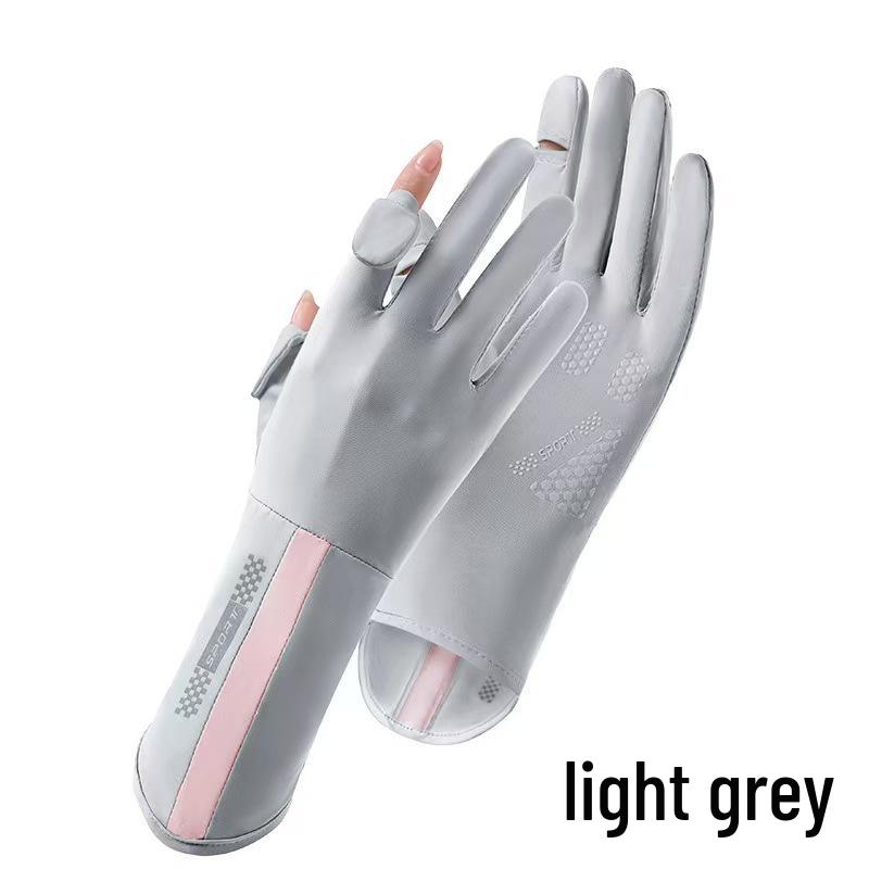 Ice Silk Sun Protection Gloves for Women: Non-Slip, Breathable, Wear-Resistant, Long Style for Cycling and Driving