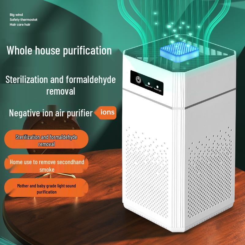 Negative Ion Air Purifier for Smoke and Formaldehyde Removal with Deodorization and Composite Filter