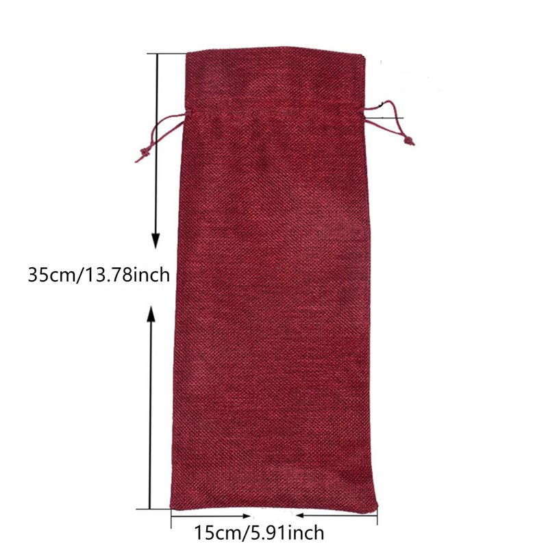 Rustic Jute Burlap Wine Bags Drawstring Wine Bottle Covers Reusable Bottle Wrap Gift Package Wine Bags Bottle Sleeve