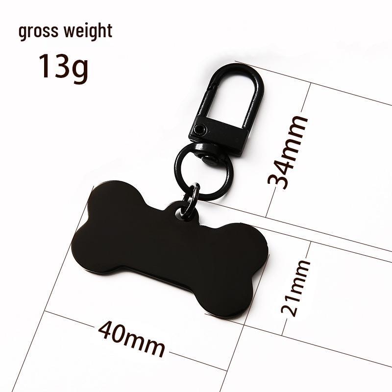 Pet Anti-Lost Bone Dog Tag Keychain with Engraved Logo.