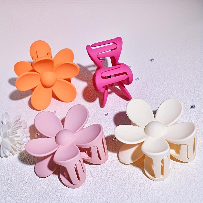 4pcs/set Ladies Matte Flower clip Spring/Summer New color back hair Shark clip Fashion sweet ladies gift Flower clip
