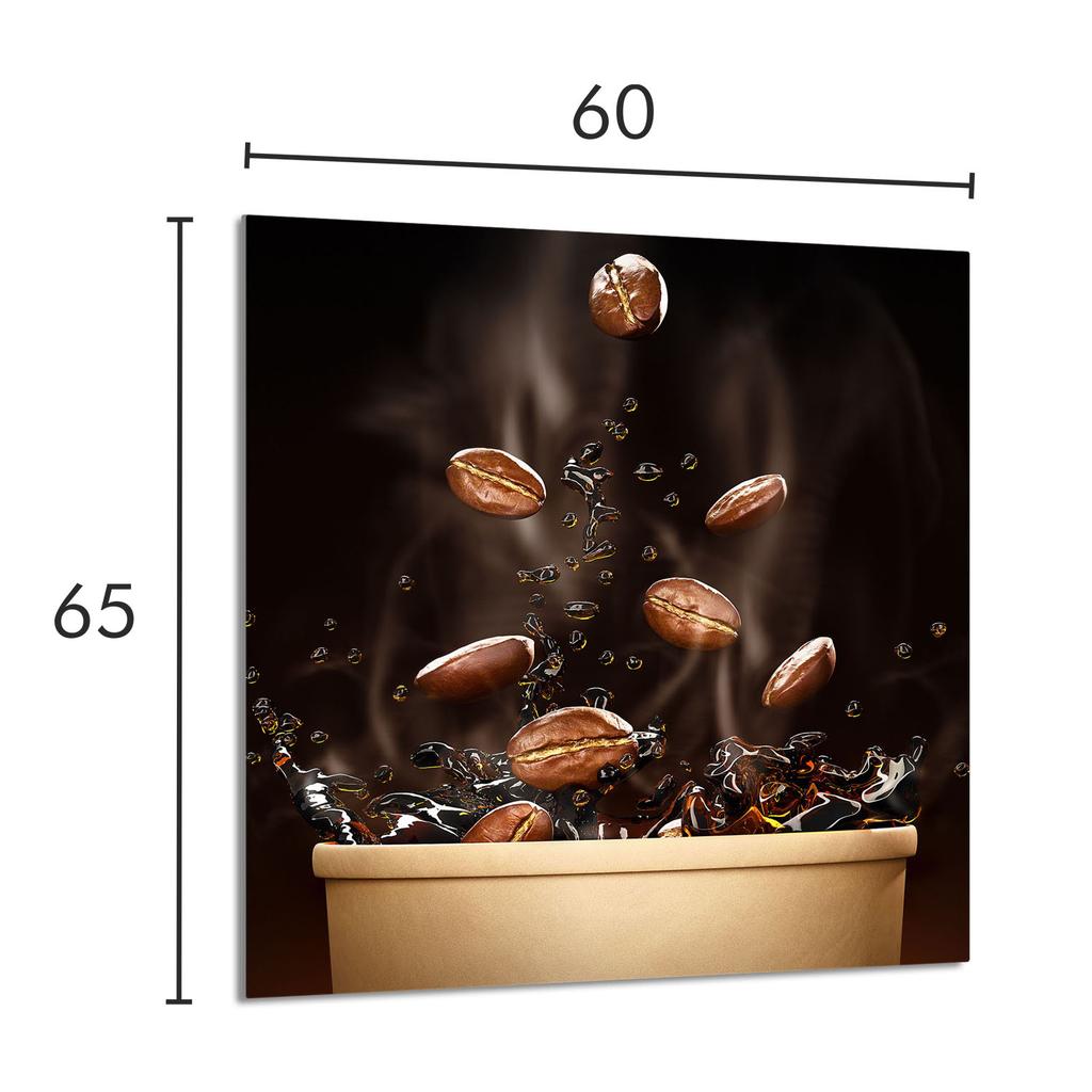 PANNELLO IN VETRO PER CUCINA 60x65 Caffè