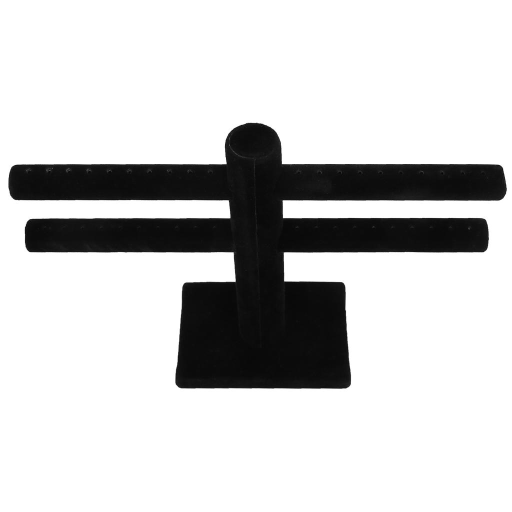 Flannelette Detachable Earring Holder Jewelry Earring Display Stand Rack OrganizerBlack