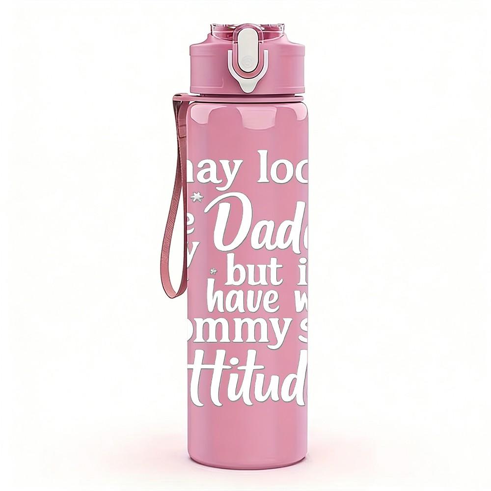 1PC Daily Prayer Quote 750ml Color Plastic Sports Water Bottle Leakproof Flip Straw Lid Suitable for Sports Office Home Use