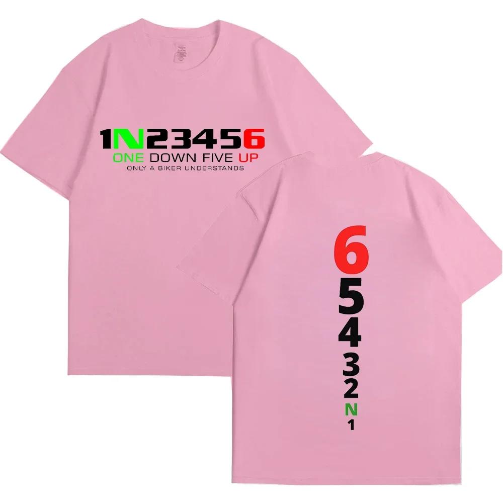 Double Sided Print Vintage TShirts for Men Manual Transmission 1N23456 Motorcycle Speed Top Oversized Tee Hip Hop Male Clothes