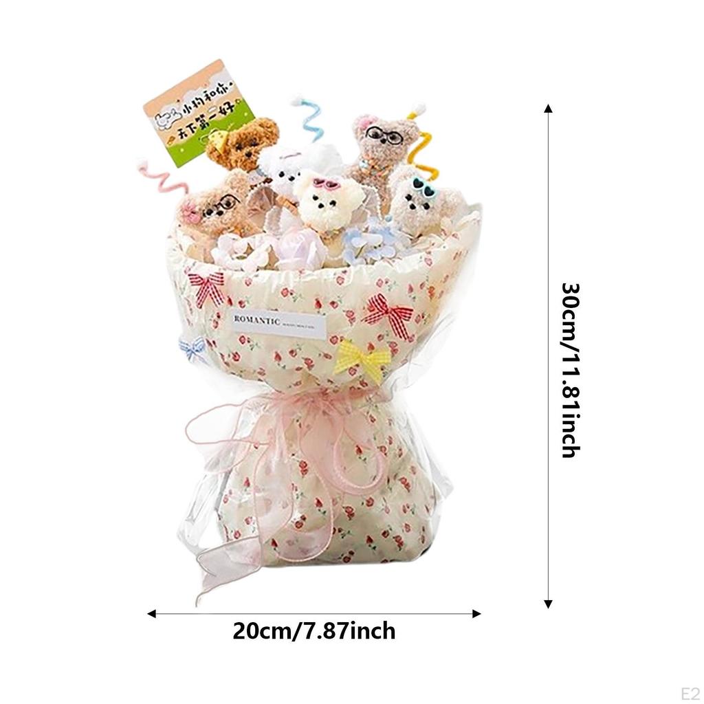 Dog Floral Arrangement with Lights Portable Gift for Graduation and Party Favors