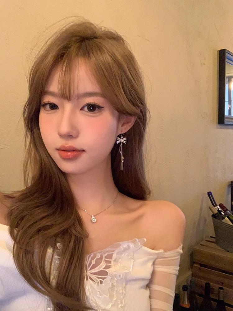 

Heartbeat Tassel Earrings: Slim Face, High-End, Light Luxury for Women 581B [Clip-on]