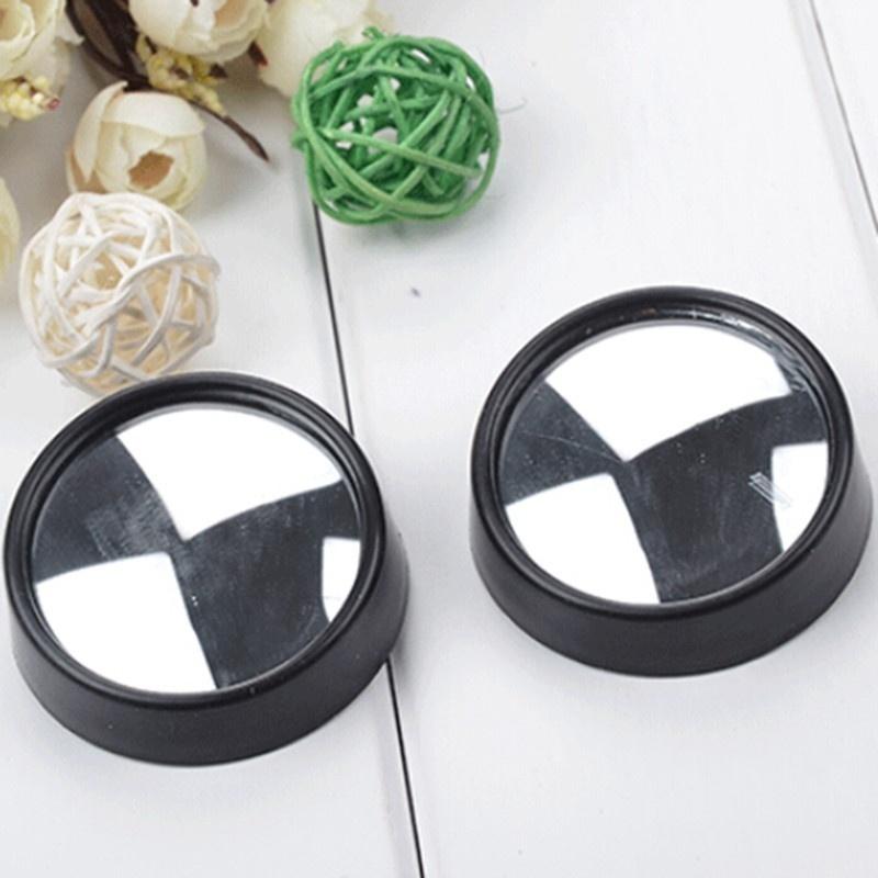 2pcs Auto Car Mirror Tauck Small Round Mirror Blind Spots 360-degree Wide-angle Rearview Reverse Aux