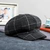 Milliner Maug Beret Vintage Plaid Octagonal Hat British Vintage Painter Hat Fashion