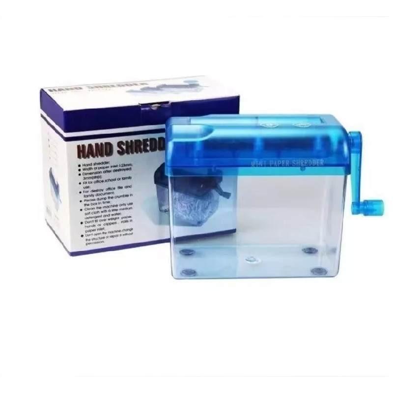 Déchiqueteuse de bureau compacte à coupe droite, manuelle, petite, pour format A4, à manivelle