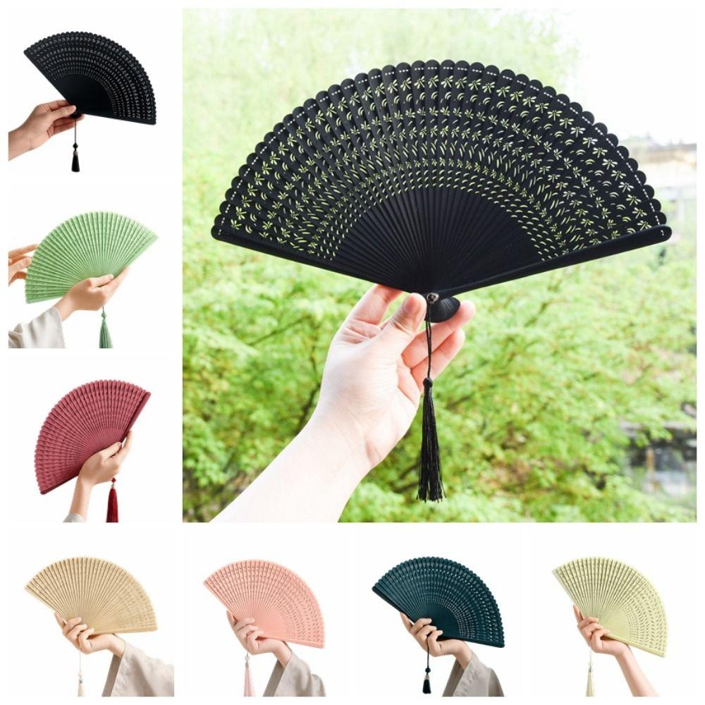 Portable Retro Hand Fan Elegant Classical Folding Fan Chinese Style Folding Bamboo Fan Home Decor