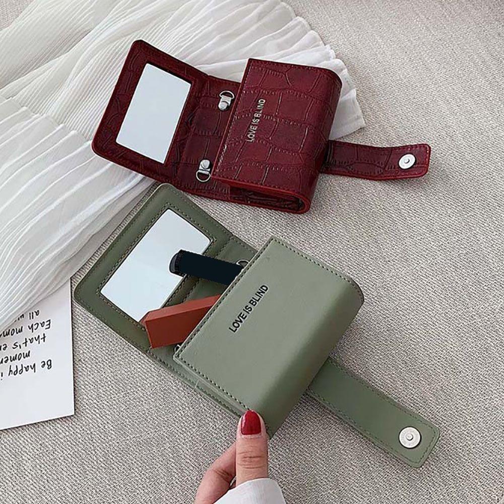 

Портативная сумка для помады с зеркалом, модная сумка для помады чёрный