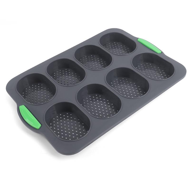 Non-Stick 8-Cavity Silicone Mold for French Mini Baguettes - Easy Demolding, Food-Grade Baking Tool