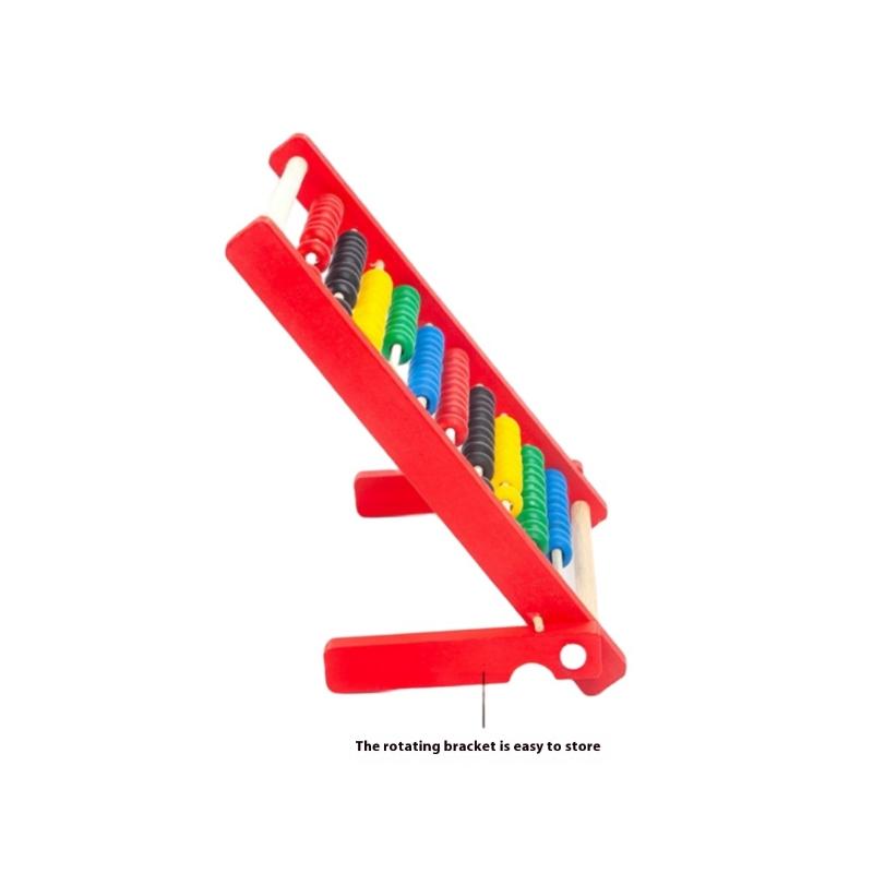 1Pcs Children'S Early Education Colorful Calculation Rack Ten Wooden Toys Montessori Teaching Aids Abacus Rack Gift