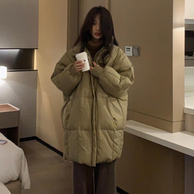 New down cotton-padded clothes large size women's winter long cotton-padded jackets thickened and loose knee-padded jackets