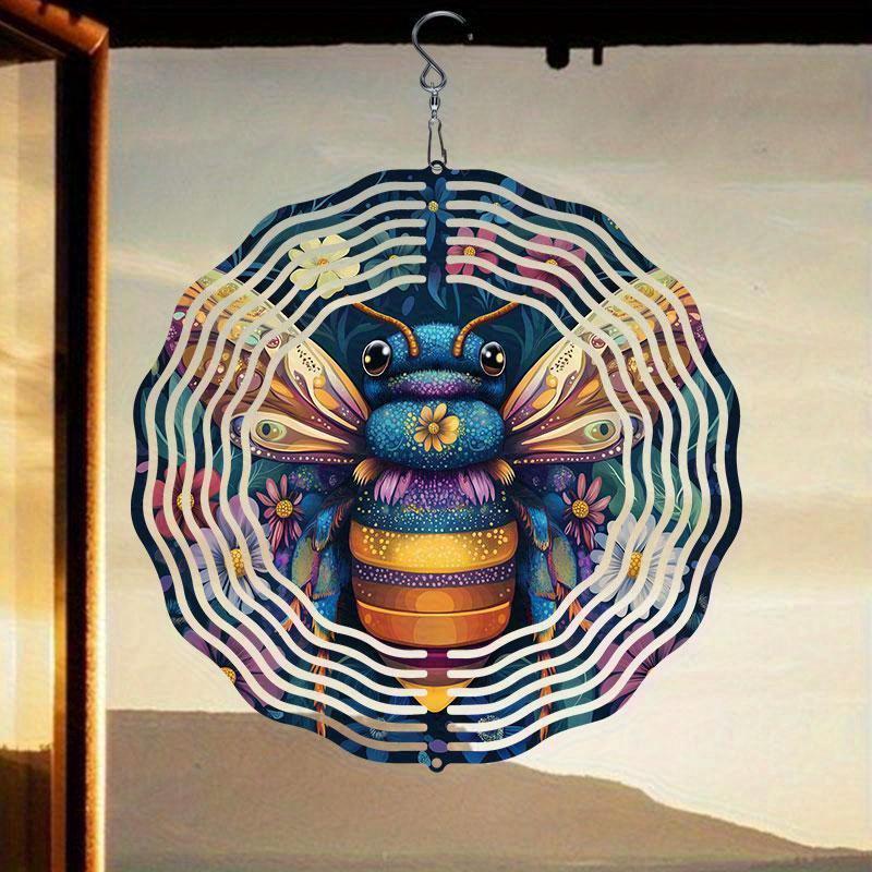 10 Inch Hanging Wind Spinner with 360 Degree Hook for Balcony Garden Decor Spring Summer Outdoor Decoration