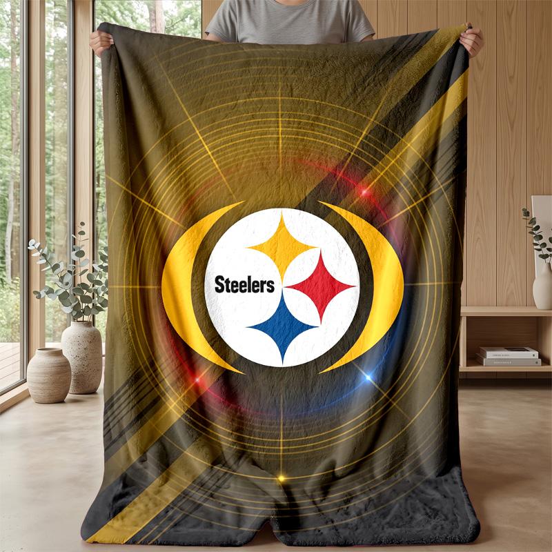 Coperta in Flanella Pile Pittsburgh Steelers Coperta Calda e Accogliente per Divano Letto Viaggio Uso Stagionale