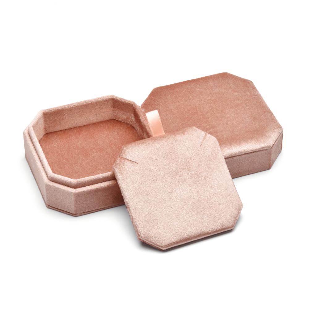 New Octagonal Luxury Velvet Necklace Box High End Pendant Box Wedding Jewelry Gift Packaging Jewelry Box Custom Logo