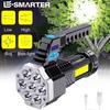 Torce LED Ricaricabili ad Alta Potenza 7LED Torcia da Campeggio con Luce Laterale COB Leggera Illuminazione Esterna Materiale ABS