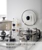 Yamazaki Magnetic Pot Lid x x Pot Lid Floating 3524 Holder, White, Approx. W13.5 D6.5 H14cm, Plate, Stand, Storage,