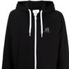 Armani Exchange SS23 Letter Print Hooded Zip Drawstring Sweatshirt Men Sweatshirt Black 8NZMSR-ZJKRZ-1200