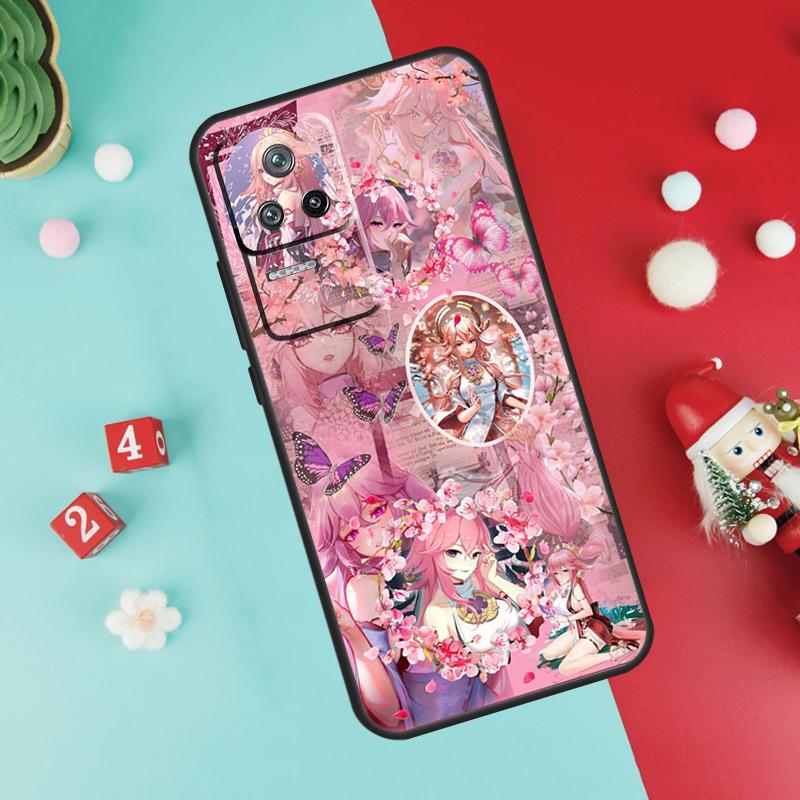 Genshin Impact Yae Miko Case For Xiaomi 13 12 Lite 11T 12T Pro 12X POCO X3 X5 F5 Pro F4 X4 GT M5s C40 F3 Back Cover