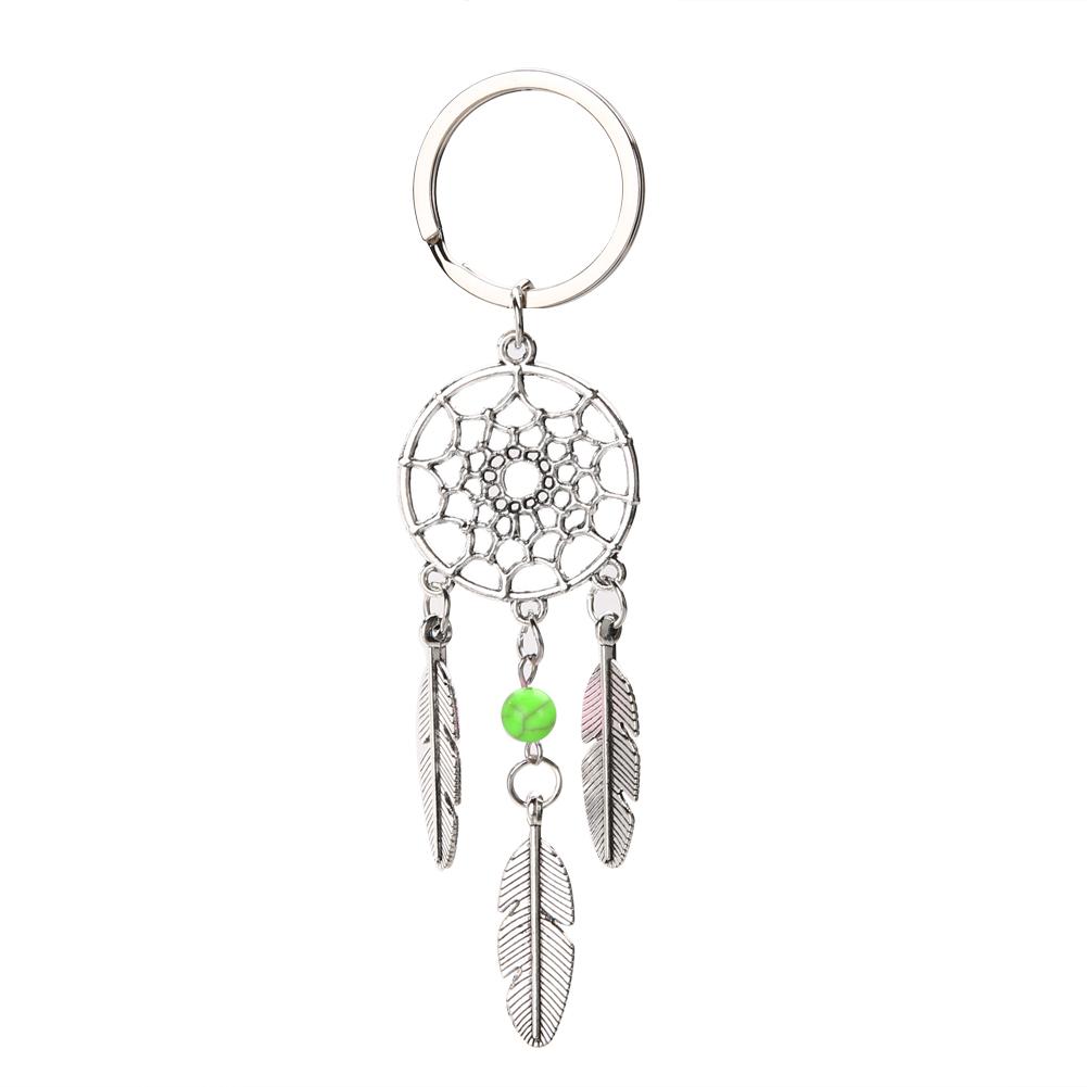 Top Dream Catcher Tone Keychain Silver Ring Feather Tassels Keyring