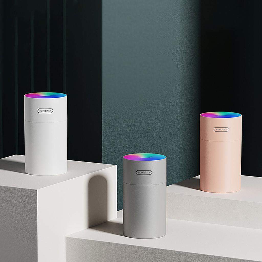 270ml Portable Cylindrical Creative Silent  Humidifier With Colorful Lights