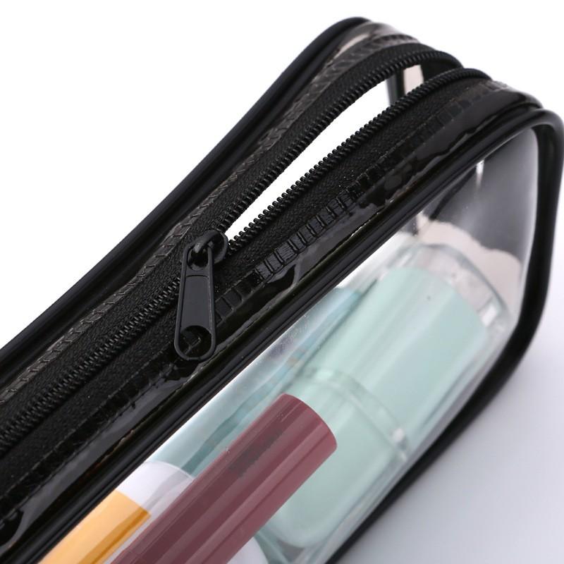 Kawaii Transparent Pencil Case Large Capacity Waterproof Pen Box for Girls Cosmetic Bag Stationery Office School Supplies