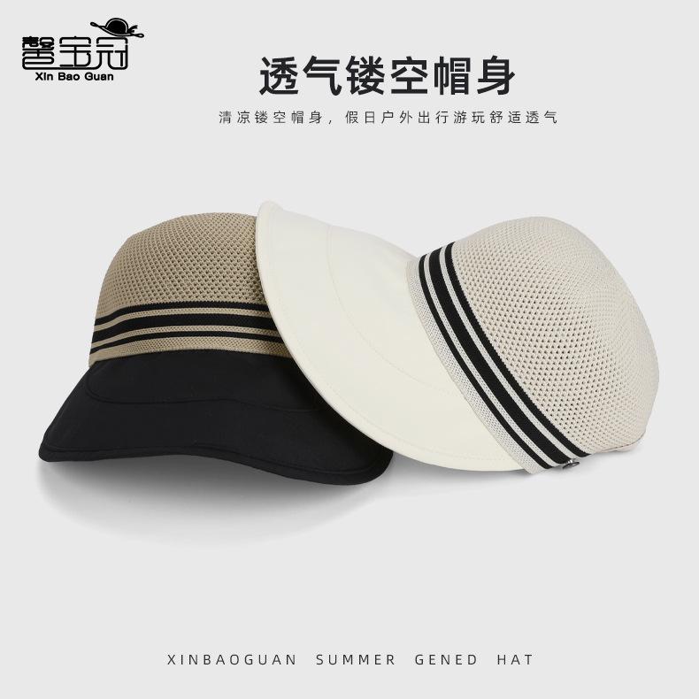New summer hollow breathable hat women's large brim face covering sunscreen hat outdoor travel fashion versatile sun hat