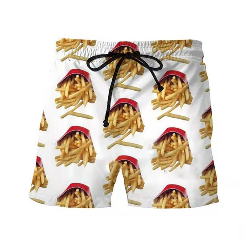 Fashion Funny Sausages Food Graphic Kids Beach Shorts 3D Printing For Kids Casual Shorts Cool Boy's and Girl's Shorts