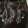 Cute Four Leaf Clover Keychain Bag Earphone Cover Pendant Decoration Kawaii Mobile Phone Lanyard Home Decoration Accessories