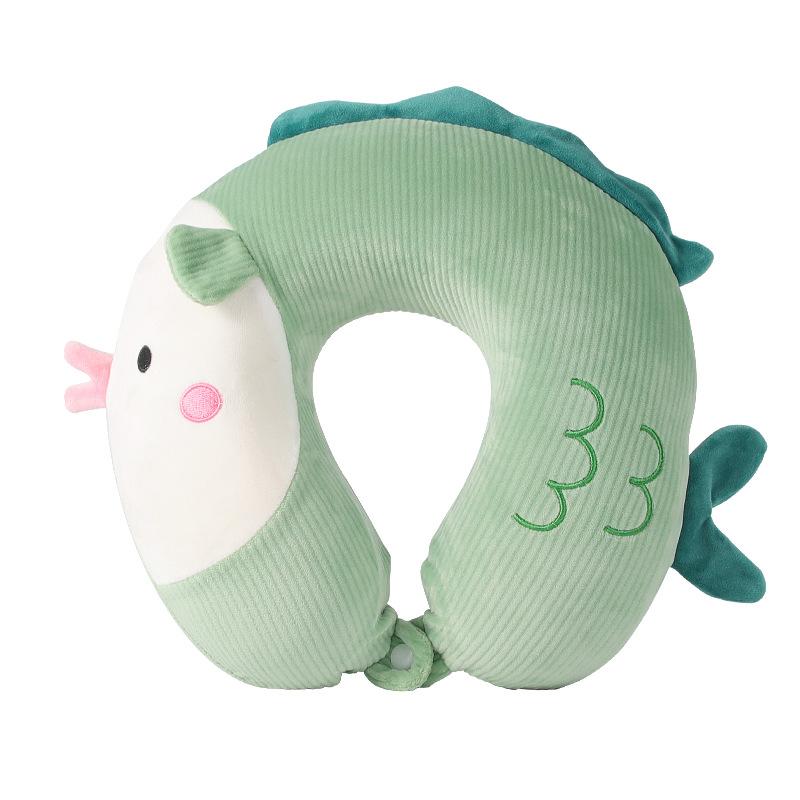 Cartoon U-Shaped Pillow Memory Foam Pillow Core Neck-Protecting Pillow for Airplane Car Travel Portable Office U-Shaped Pillow