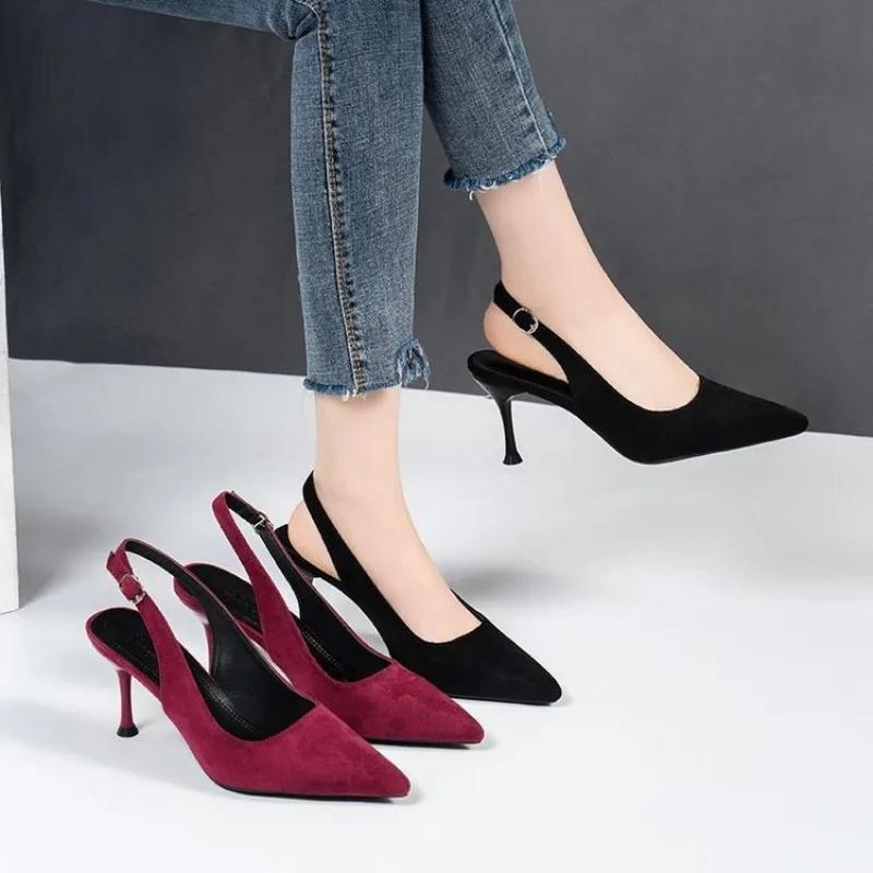 Fashion High Heel Women's Sandals 2025 Buckle Sandalias Party Open Toe Shoes Female Thick Heel Party Shoes Wedding Shoes