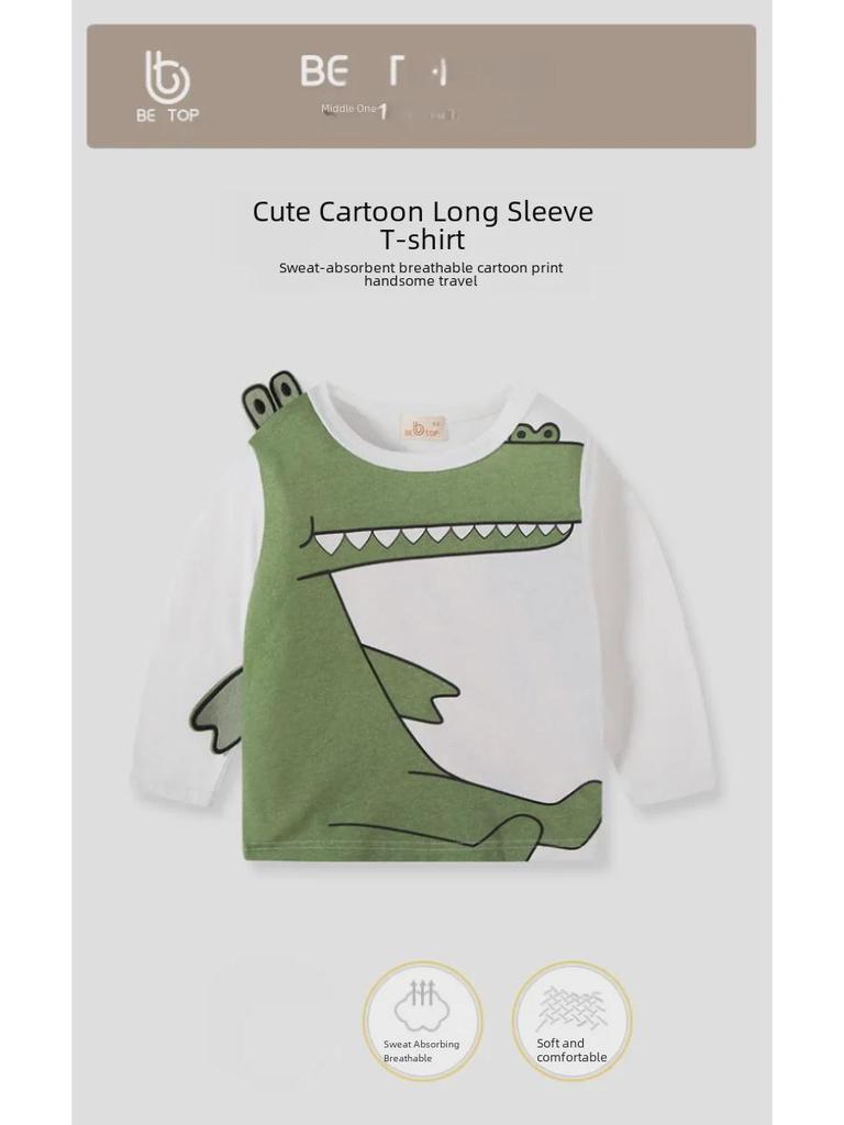 Kinder 2025 Neues Cartoon Langarm-T-Shirt, Jungen Unterhemd Einteiler