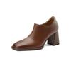 Scarpe Trendy da Donna a Colore Unito, Scarpe Slip-on Comode con Tacco Chunky, Scarpe Leggere a Punta