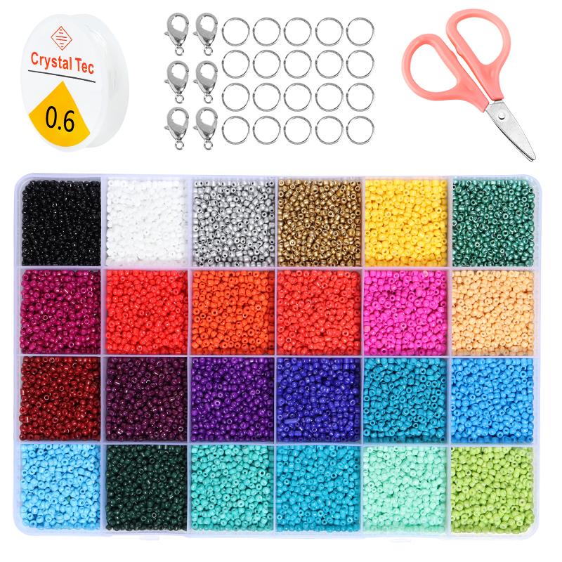 2mm Multicolor Seed Beads Jewelry Making Kit Beads for Bracelets Bead Craft Kit Set, Glass Seed Letter  DIY Art and Craft