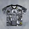 Summer New V-neck Football Training Top Brazilian Special Edition Jesus Black Grey Football Suit Outdoor Quick Drying T-SHIRT