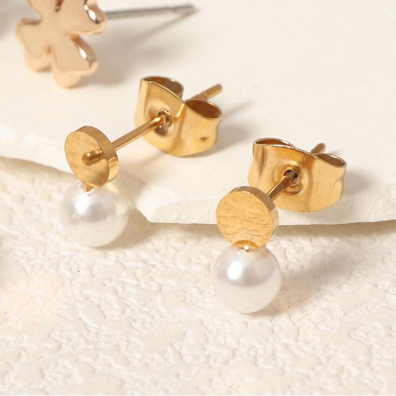 JUSTOP 18K Gold European & American Retro Stud Earrings for Women - High-End Simple Ear Cuffs & Hoops