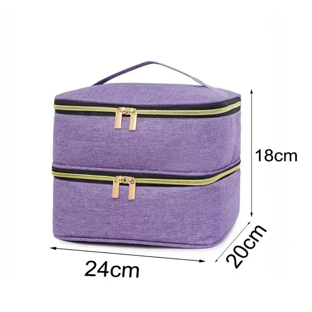 Double Nail Polish Organizer Portable Tote Cosmetic Organizer Gifts Nail Polish Storage Bag