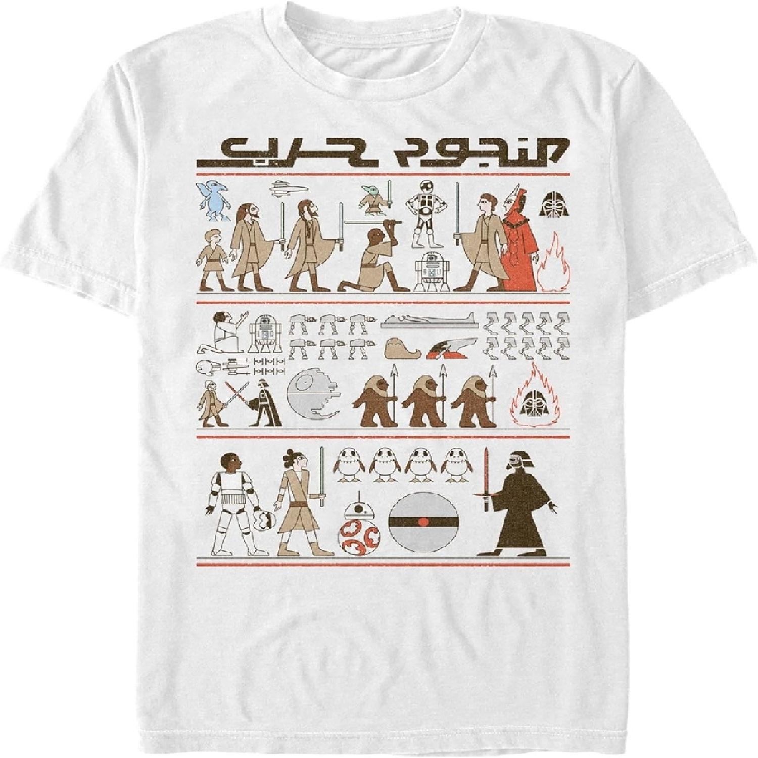 Мужская футболка STAR WARS с иероглифами и иконками S