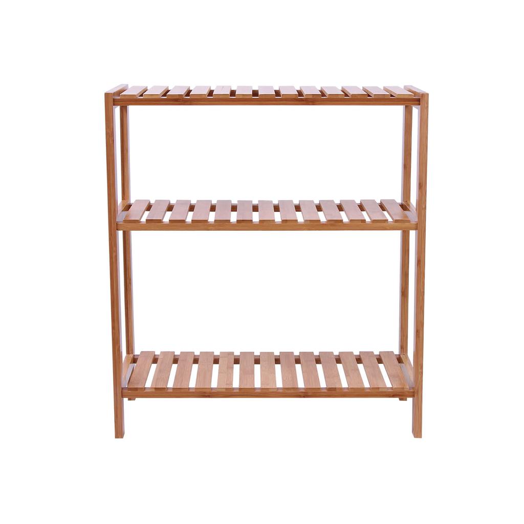 SONGMICS BCB33Y Bamboo Shelving Unit for the Bathroom/Kitchen/Shoe Rack, 60 x 26 x 66 cm Ideal for the bathroom, living room, hallway