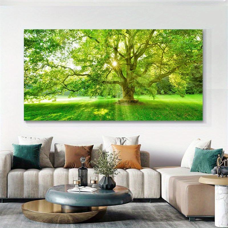Green Tree Forest Painting Canvas Nature Landscape Posters and Prints Wall Art for Living Room HD Pictures Sunshine Home Decor