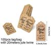 Geschenkanhänger: 100er-Pack Kraftbraun, Weiß & Schwarz 'Danke'-Etiketten für Partys & Hochzeiten