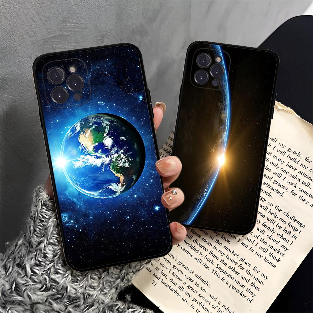 Earth Stars Space Phone Case For IPhone 16 15 14 13 12 Mini 11 Pro XS Max X XR SE 6 7 8 Plus Soft Silicone Cover