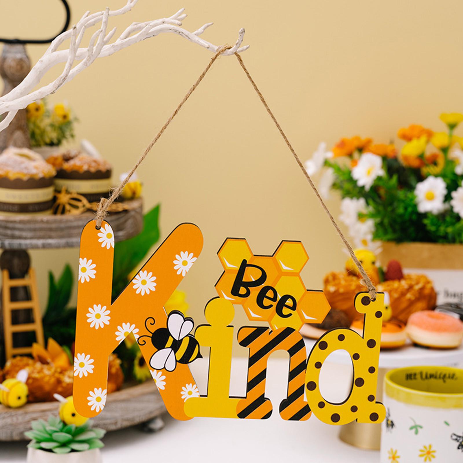 

Вешалка для письма на день пчелы, вешалка для дверного знака, деревянная вешалка с желтой пчелой, украшение One Size